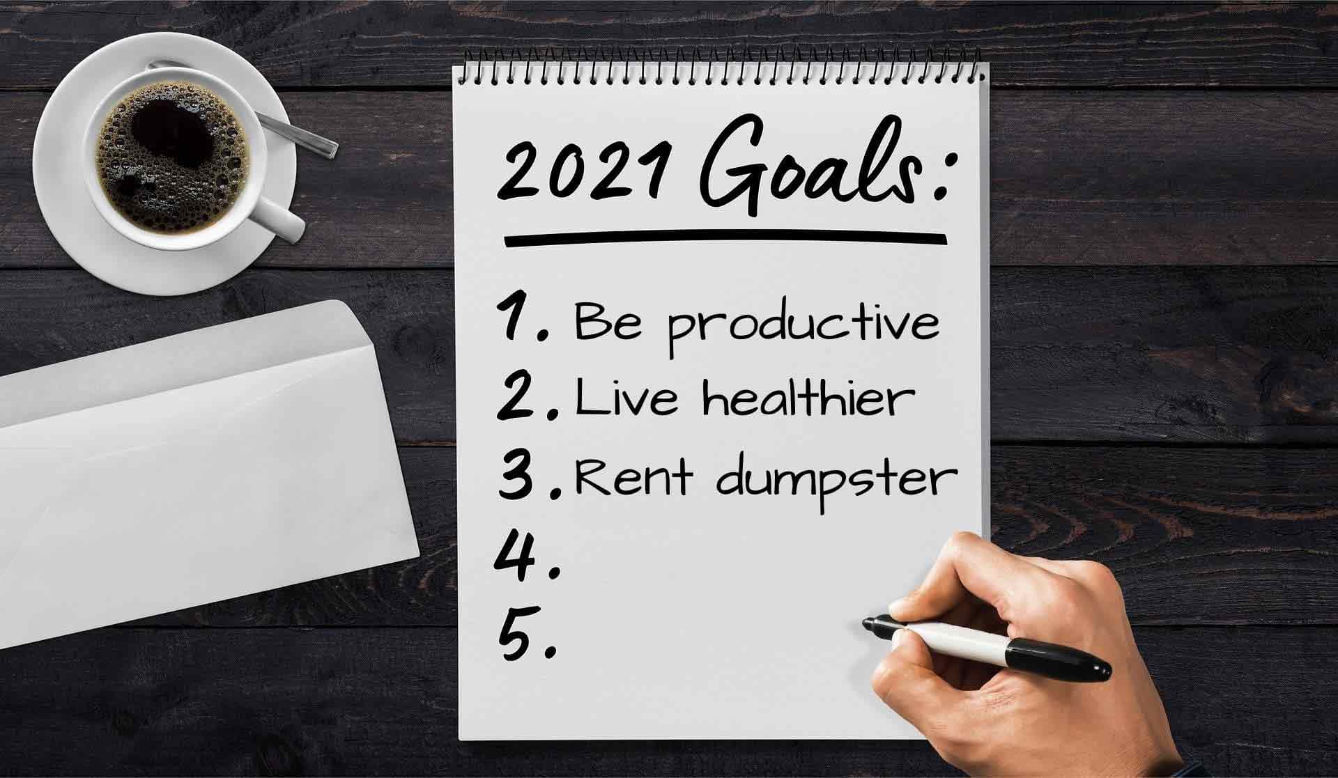 WallRecycling-2021resolutions Dumpster rental as a new years goal